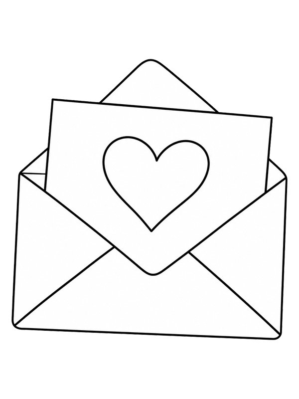 Liefdesbrief kleurplaat Liefdesbrief kleurplaat