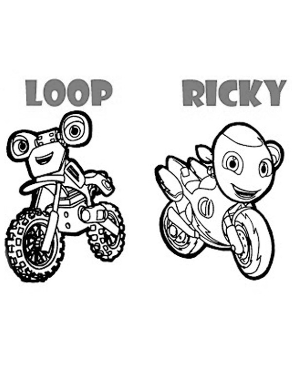 Loop en Ricky Ricky zoom Kleurplaat