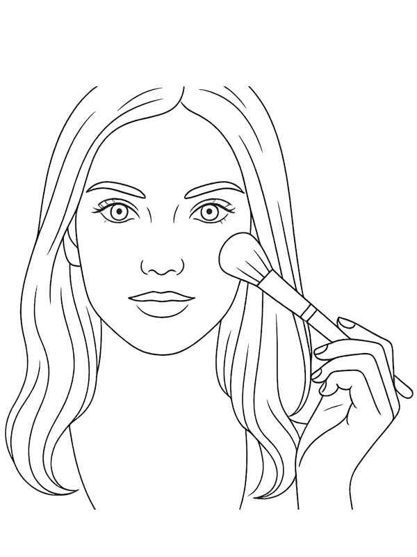 Make-Up gezicht kleurplaat Make-Up gezicht kleurplaat