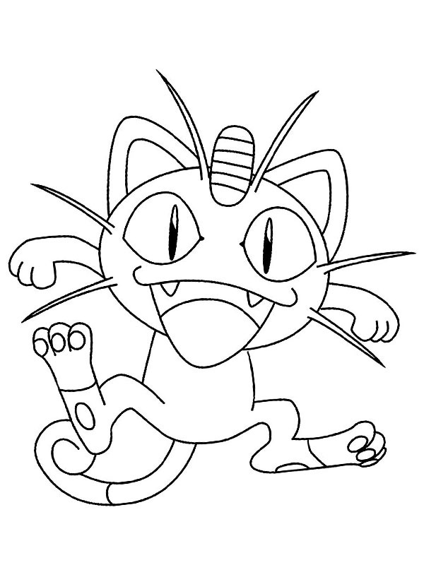 Meowth (Pokémon) Kleurplaat