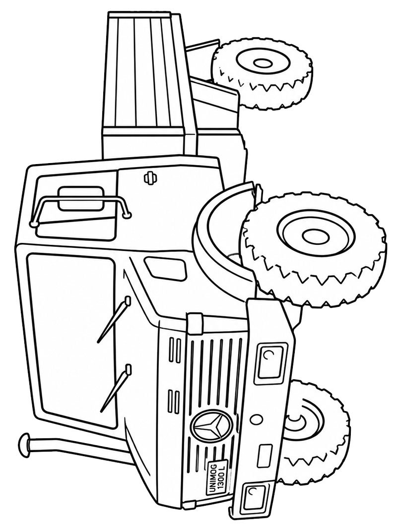 Mercedes Unimog 1300 L kleurplaat Mercedes Unimog 1300 L kleurplaat