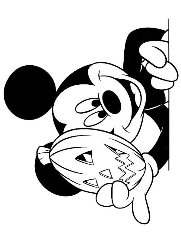 mickey mouse halloween Kleurplaat