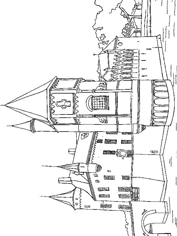 Middeleeuws kasteel Kleurplaat