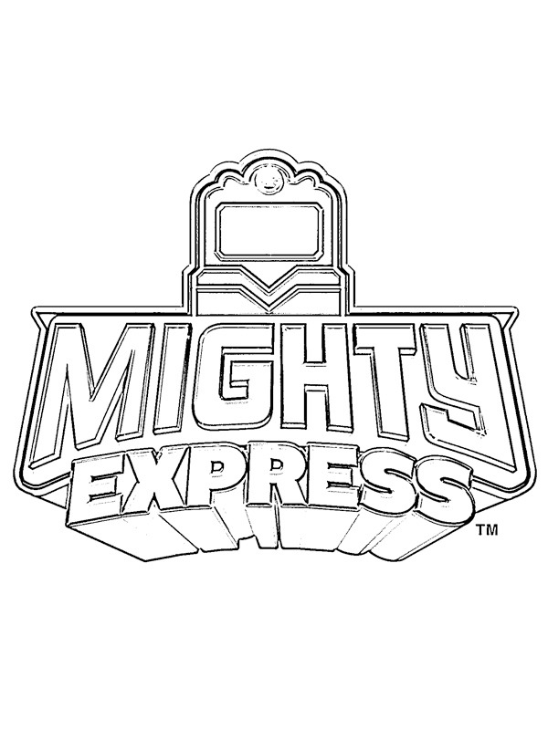 Mighty Express logo Kleurplaat