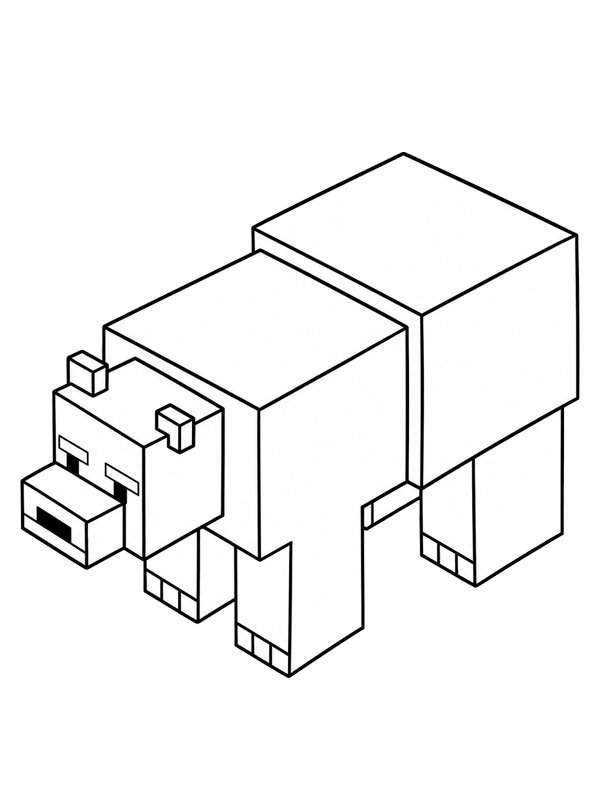 Minecraft ijsbeer kleurplaat Minecraft ijsbeer kleurplaat