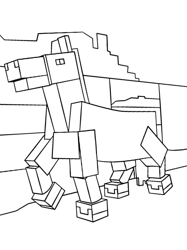 Minecraft paard Kleurplaat