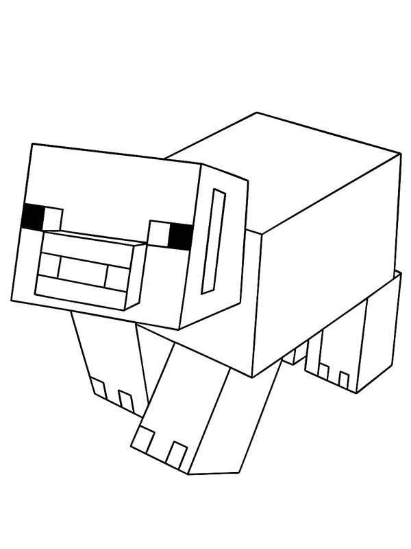Minecraft varken kleurplaat Minecraft varken kleurplaat
