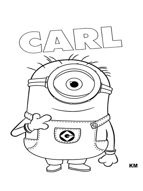 Minion Carl kleurplaat Minion Carl kleurplaat