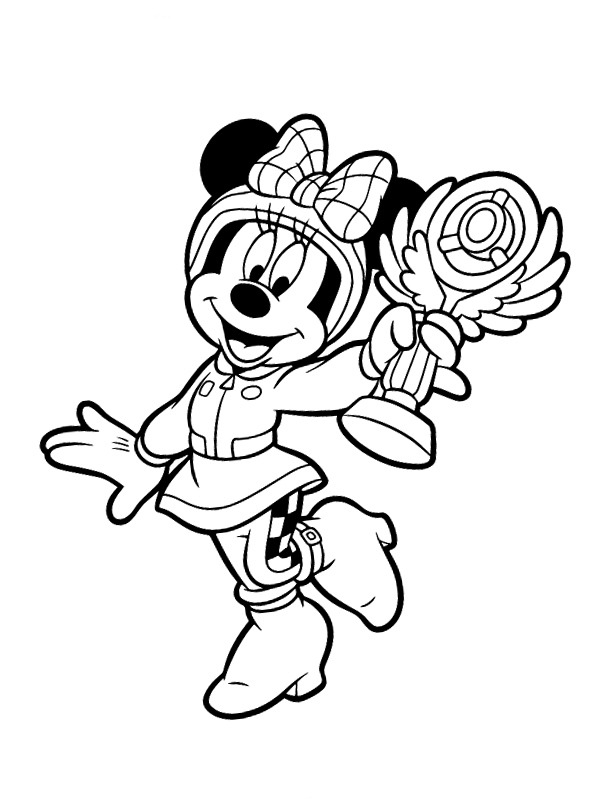 Minnie Mouse van roadster racers Kleurplaat