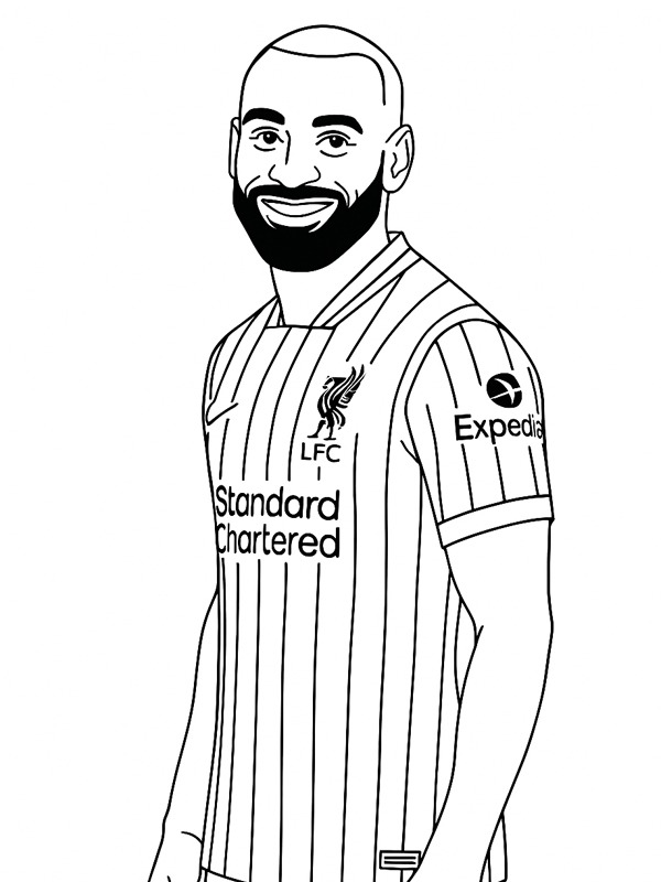 Mohamed Salah kleurplaat Mohamed Salah kleurplaat