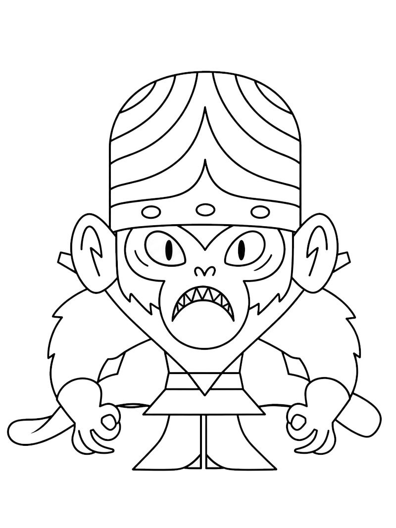 Mojo Jojo (Powerpuff Girls) kleurplaat
