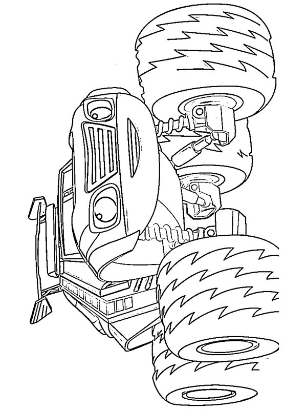 Monster truck Watts Kleurplaat
