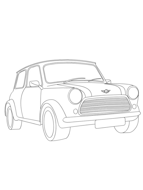 Kleurplaat Morris Mini Minor