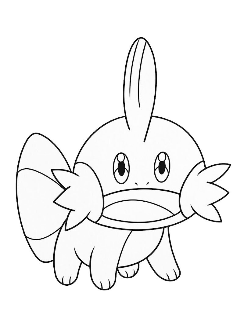 Mudkip (Pokémon) kleurplaat Mudkip (Pokémon) kleurplaat