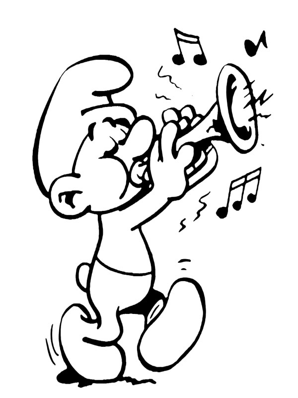 muzieksmurf Kleurplaat muzieksmurf Kleurplaat