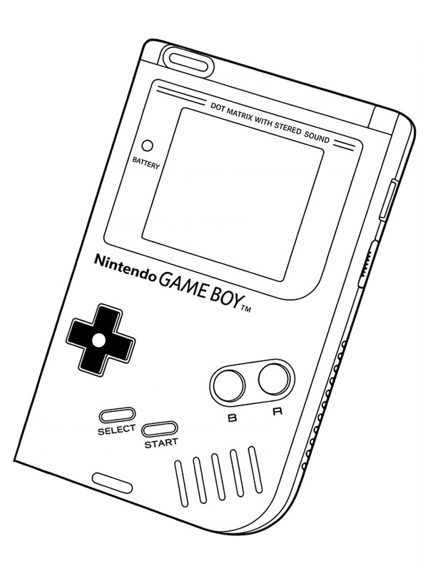Nintendo Game Boy kleurplaat Nintendo Game Boy kleurplaat