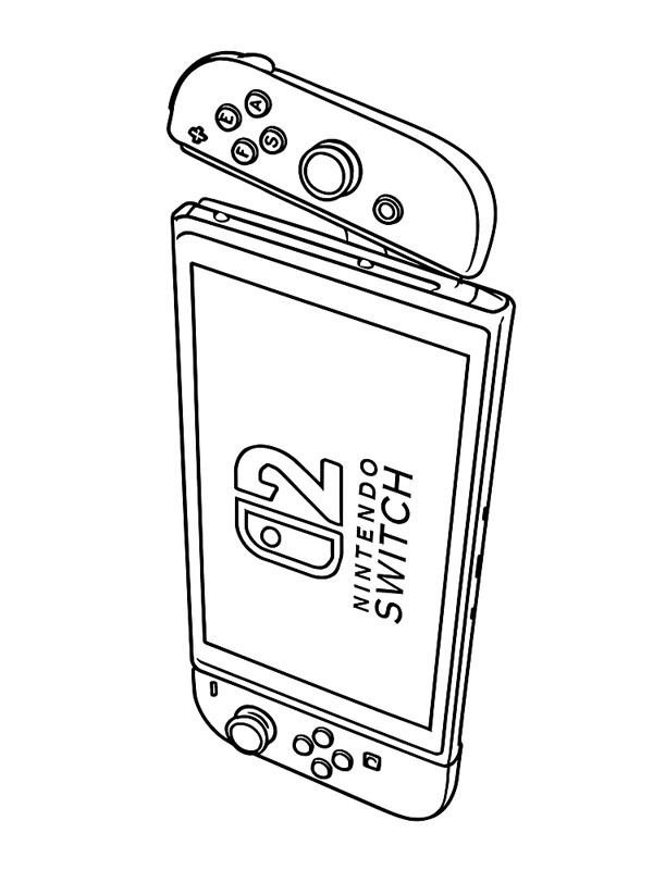 Nintendo Switch 2 kleurplaat Nintendo Switch 2 kleurplaat