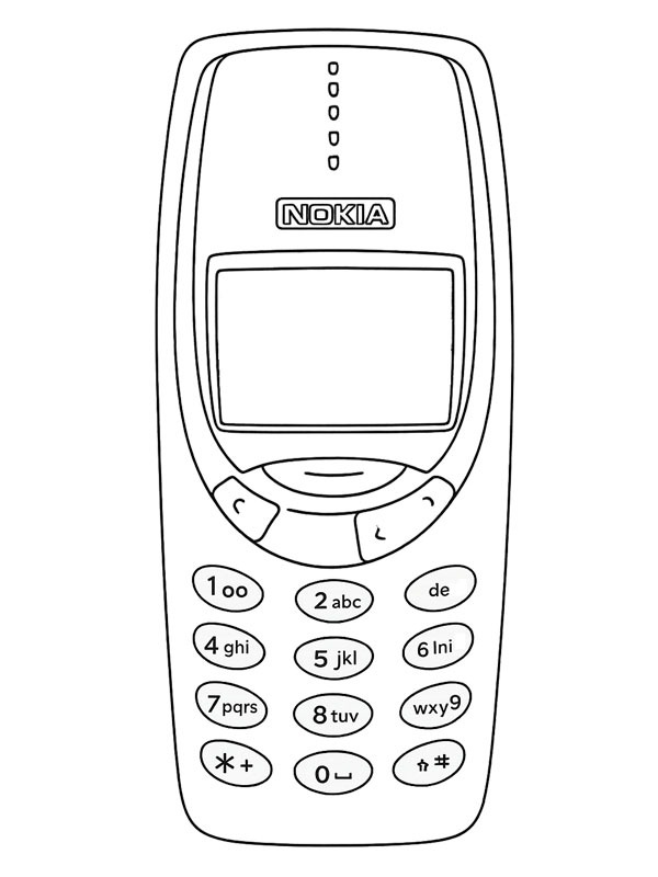 Nokia 3310 kleurplaat Nokia 3310 kleurplaat