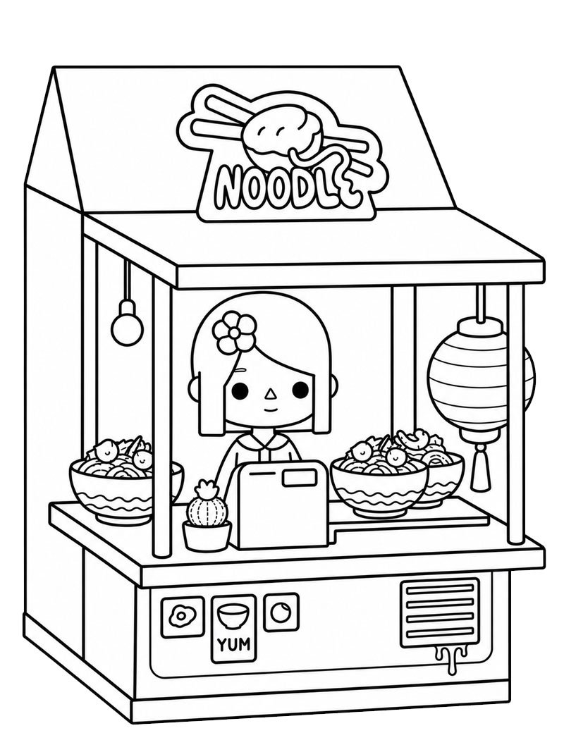 Noodle Restaurant (Toca Boca) kleurplaat Noodle Restaurant (Toca Boca) kleurplaat