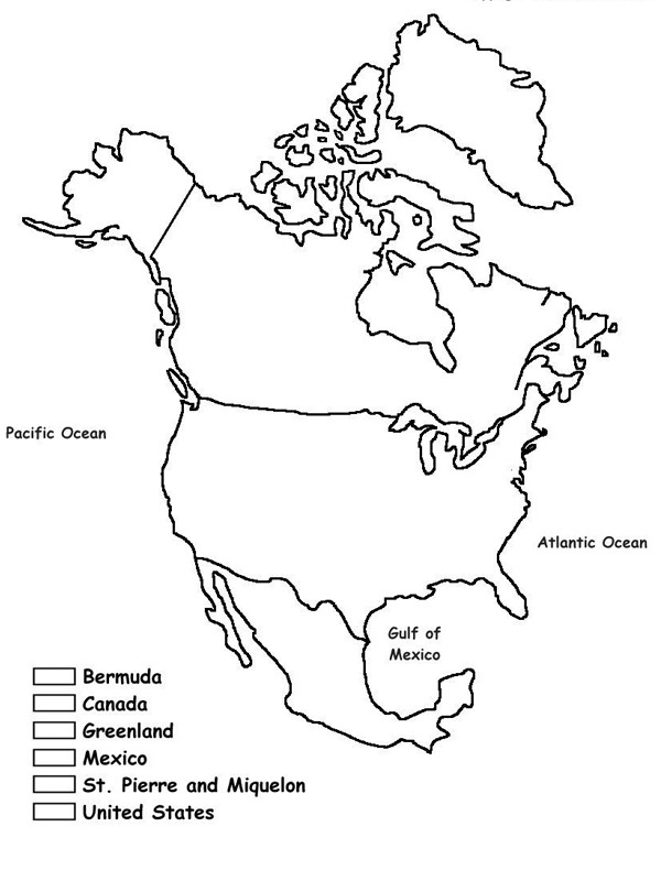 Noord-Amerika Kleurplaat