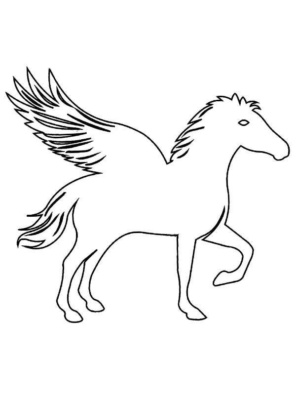 Paard met vleugels Kleurplaat