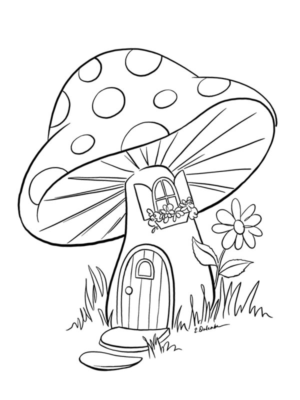 Paddestoelen Kleurplaten Ausmalbilder Kleurplaat Pilze Funghi Coloriage 
