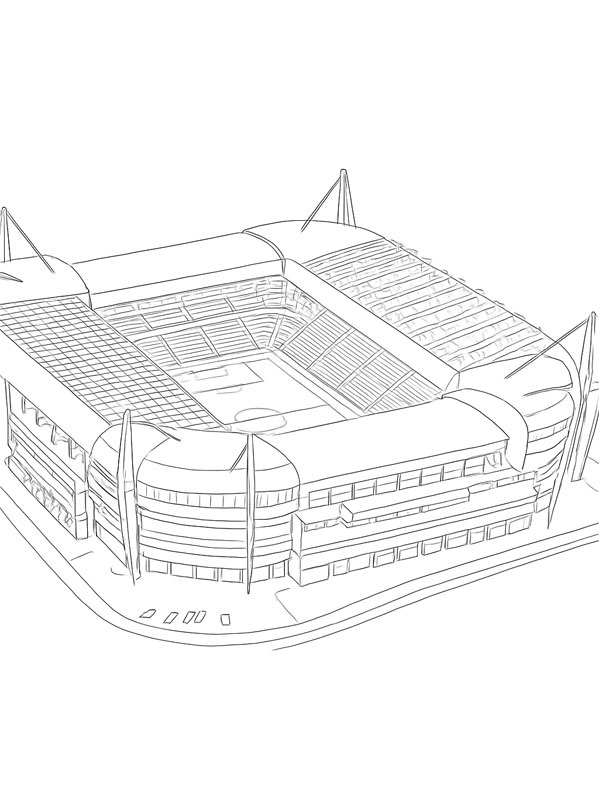 Philips Stadion (PSV) kleurplaat Philips Stadion (PSV) kleurplaat