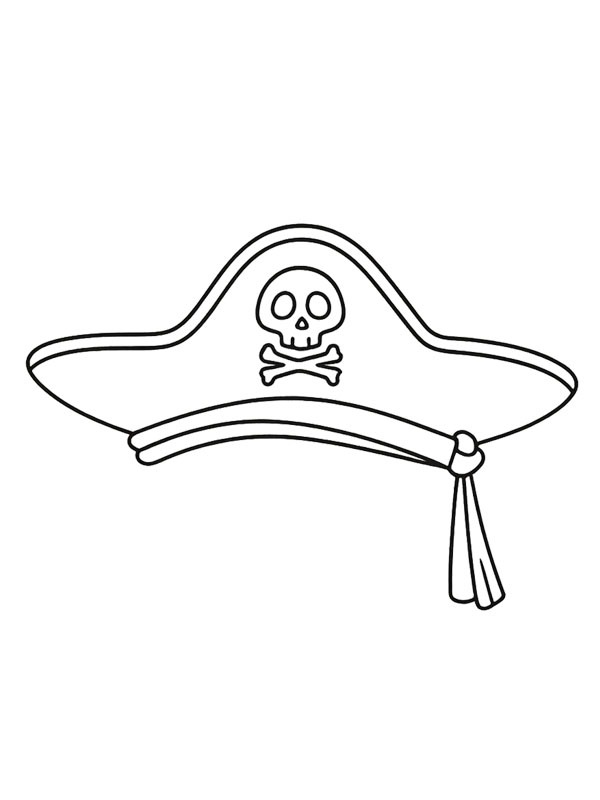 Piratenhoed kleurplaat Piratenhoed kleurplaat