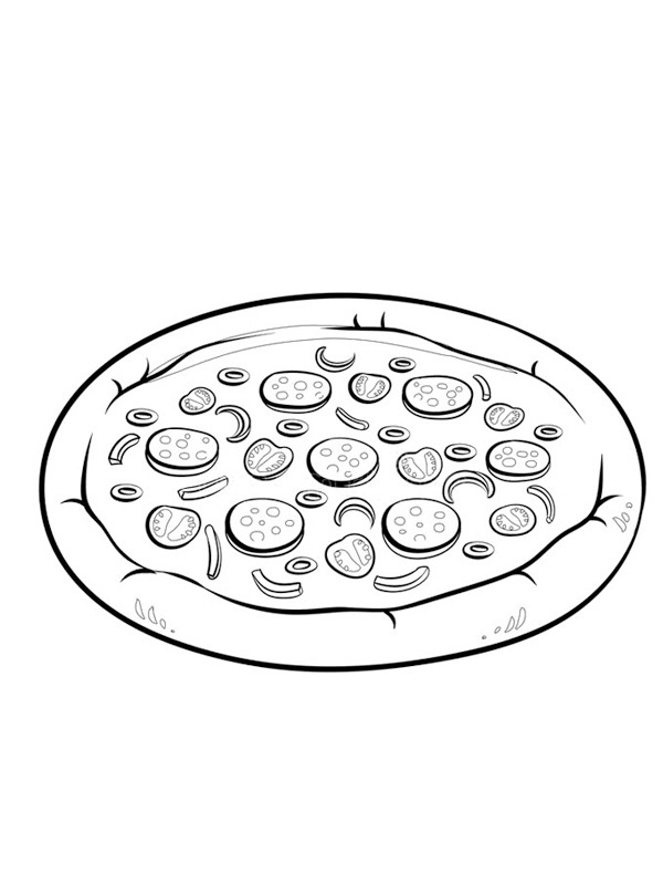 Pizza pepperoni Kleurplaat