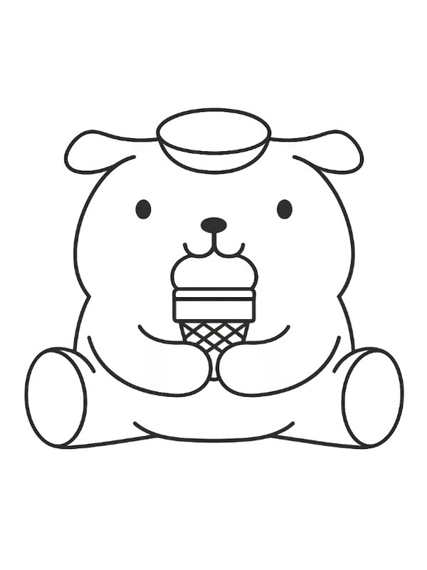 Pompompurin eet ijs kleurplaat Pompompurin eet ijs kleurplaat