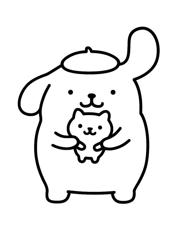 Pompompurin en Muffin kleurplaat Pompompurin en Muffin kleurplaat