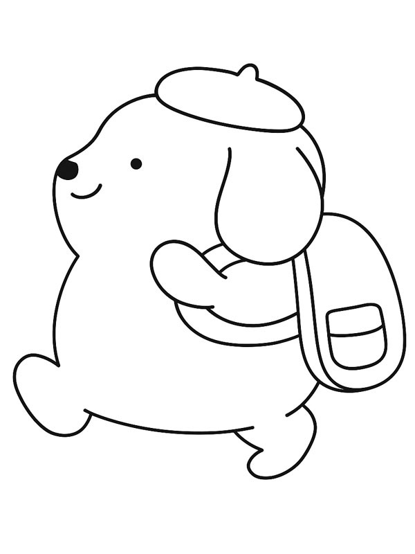 Pompompurin gaat naar school kleurplaat Pompompurin gaat naar school kleurplaat