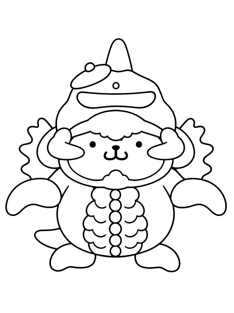 Pompompurin Gigan kleurplaat Pompompurin Gigan kleurplaat