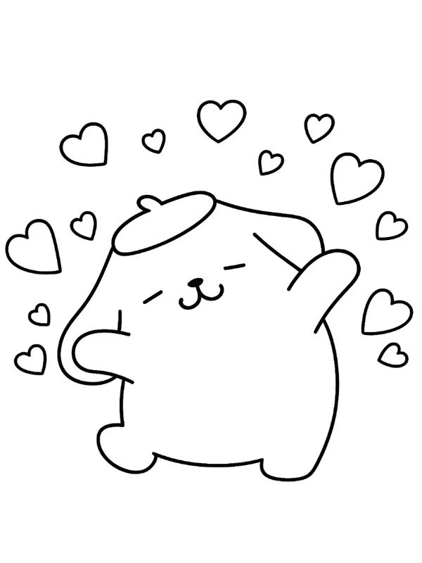 Pompompurin verliefd kleurplaat Pompompurin verliefd kleurplaat