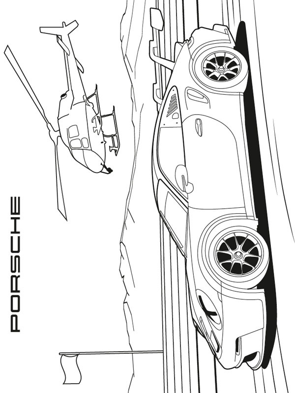 Porsche 911 GT3 kleurplaat Porsche 911 GT3 kleurplaat