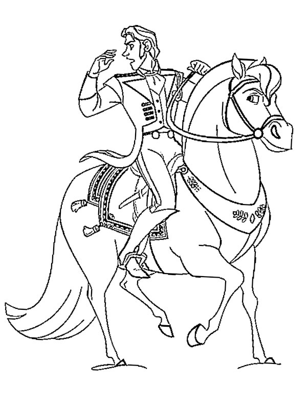 Prins Hans op zijn paard Kleurplaat