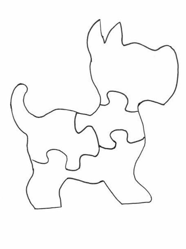 puzzel hond Kleurplaat
