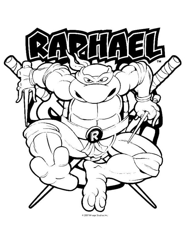 Raphael (Ninja Turtles) Kleurplaat