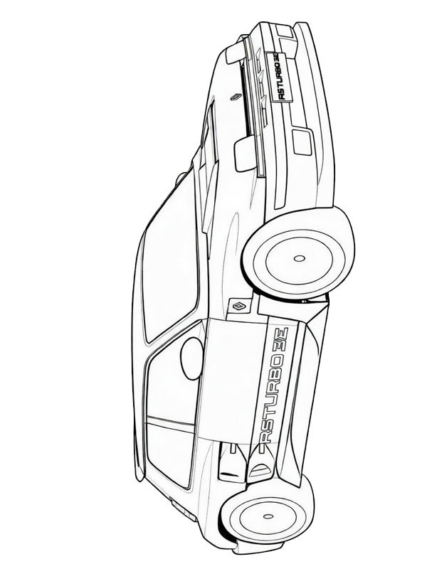 Renault 5 Turbo 3E kleurplaat