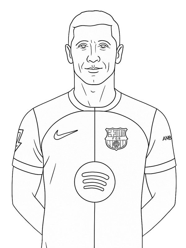 Robert Lewandowski kleurplaat Robert Lewandowski kleurplaat
