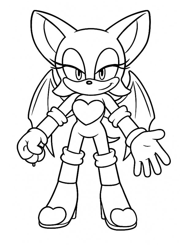 Rouge the Bat kleurplaat Rouge the Bat kleurplaat