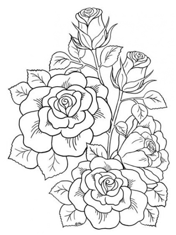 rozen tattoo Kleurplaat