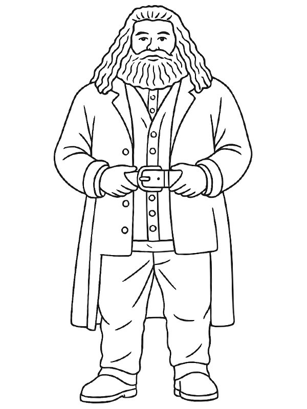 Rubeus Hagrid (Harry Potter) kleurplaat Rubeus Hagrid (Harry Potter) kleurplaat