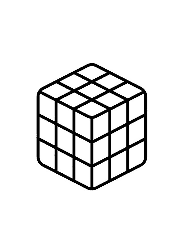 Rubiks kubus Kleurplaat
