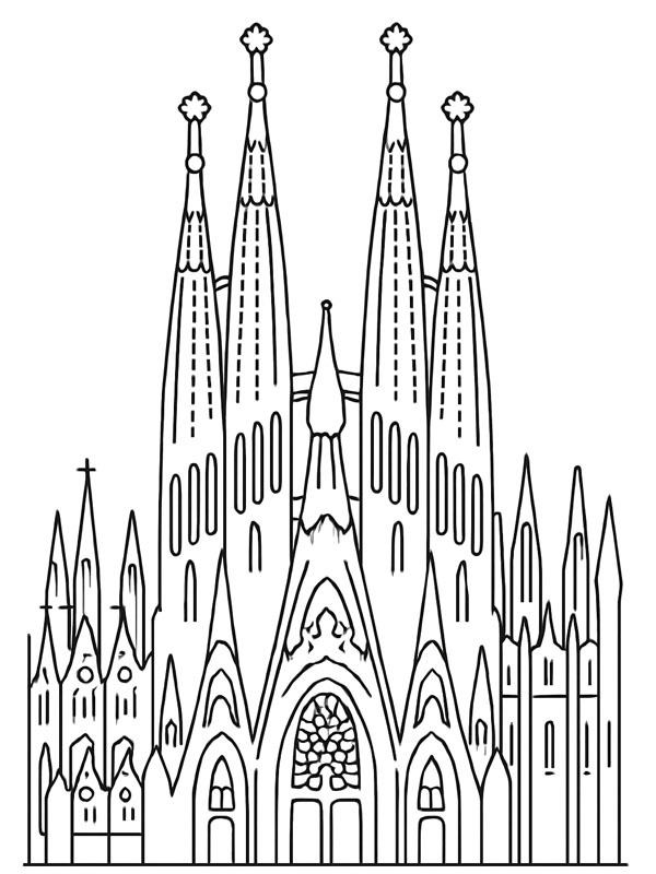 Sagrada Familia kleurplaat Sagrada Familia kleurplaat