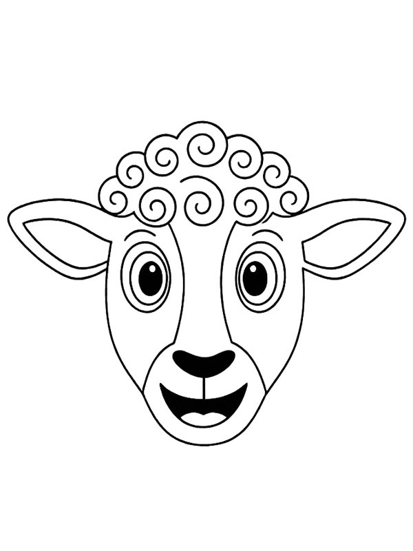 Schaap gezicht kleurplaat Schaap gezicht kleurplaat