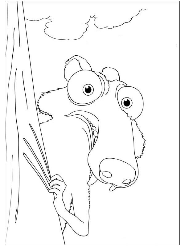 Scrat de eekhoorn Kleurplaat Scrat de eekhoorn Kleurplaat