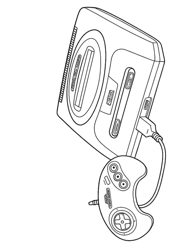 Sega Mega Drive kleurplaat Sega Mega Drive kleurplaat