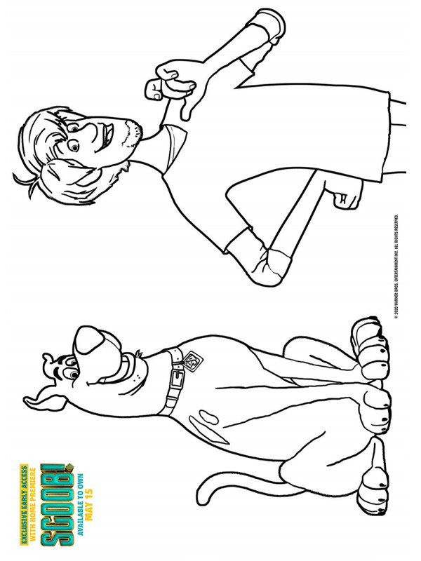Shaggy Rogers en Scooby-Doo Kleurplaat Shaggy Rogers en Scooby-Doo Kleurplaat