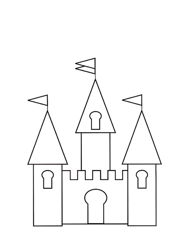 Simpel kasteel Kleurplaat